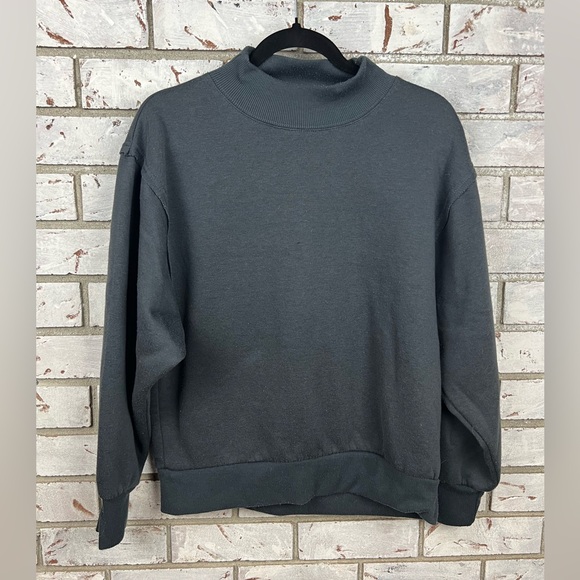 Dark Grey Mock Neck Sweater - Picture 4 of 6